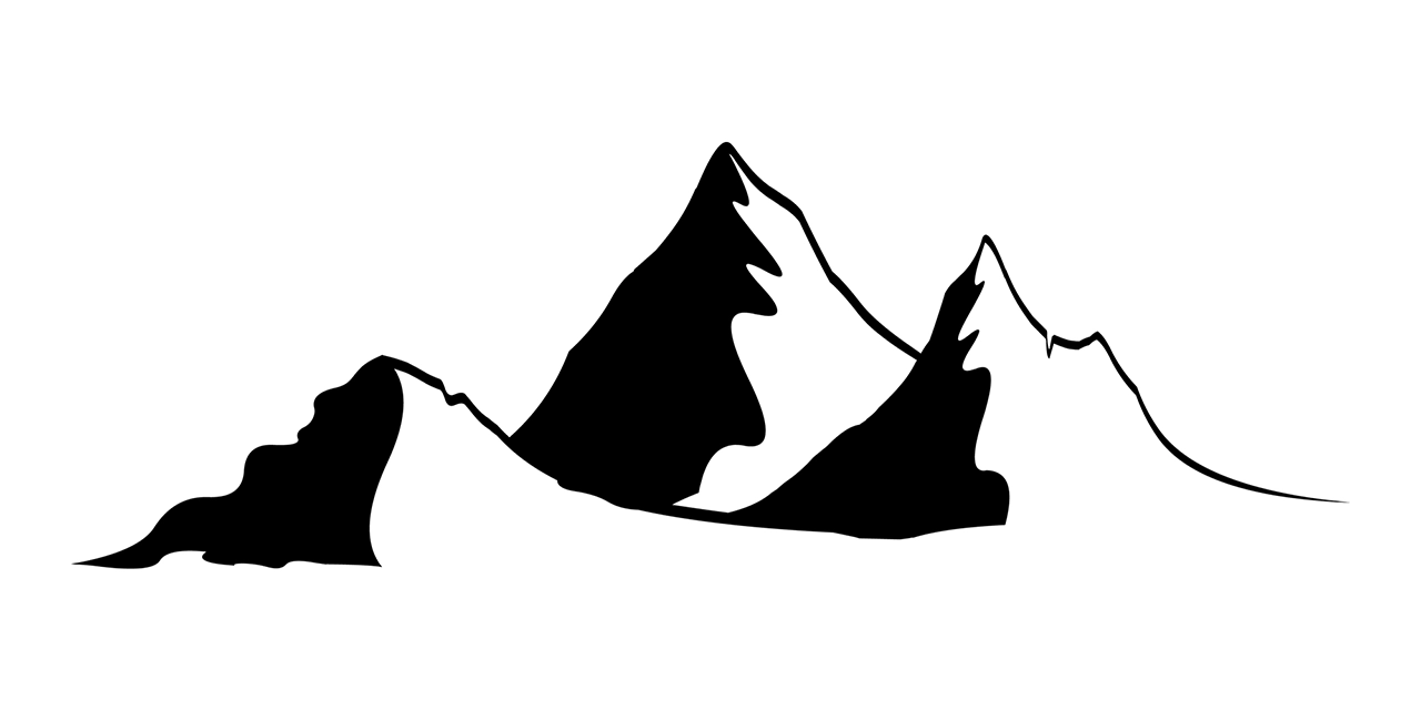 Black and white mountain design vector