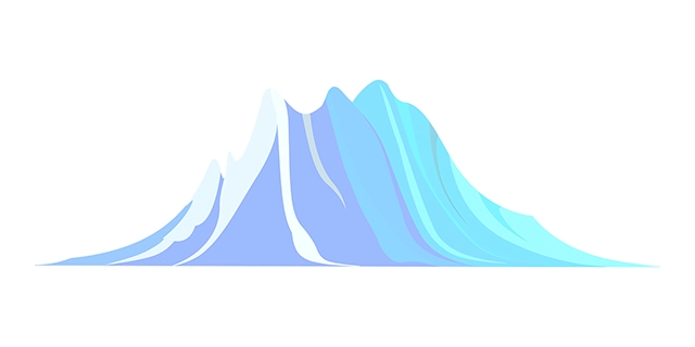 Blue mountain cliff vector