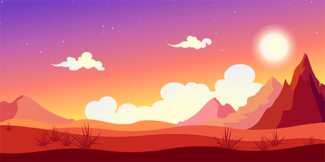 Desert mountain sand dune nature landscape vector