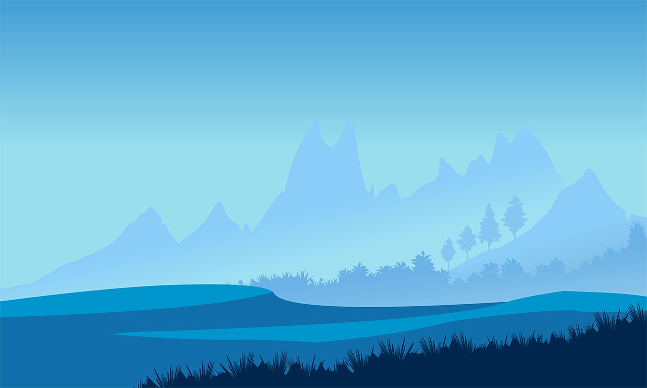 Blue mountain landscape vector