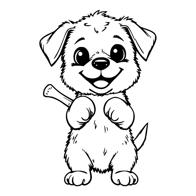 Black and white cute dog vector