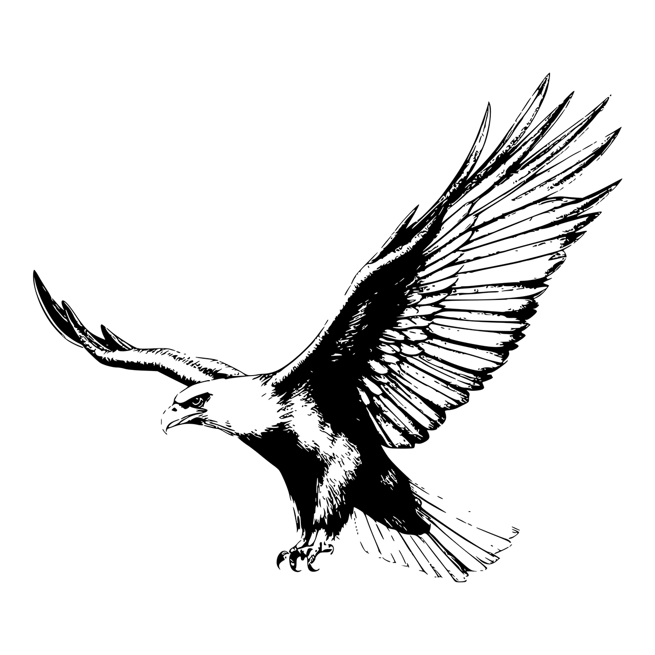 Black and white eagle bird vector