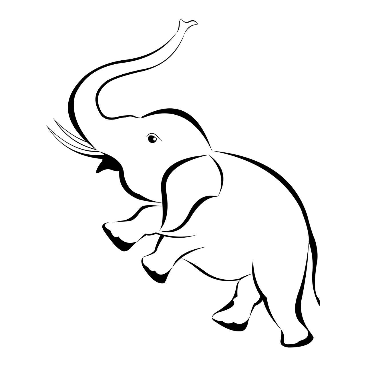 Black and white elephant design vector