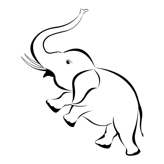 Black and white elephant design vector