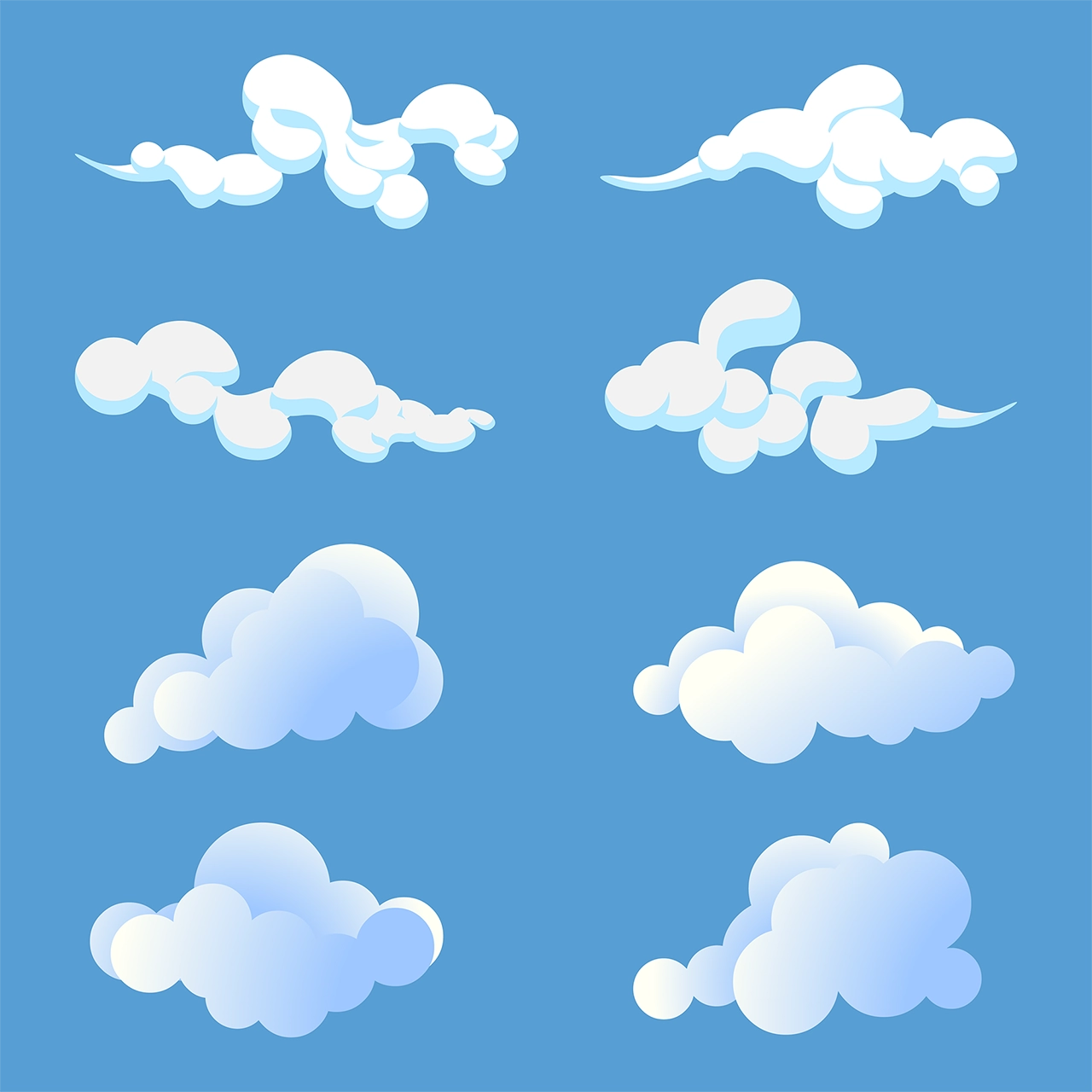 Blue clouds weather vector