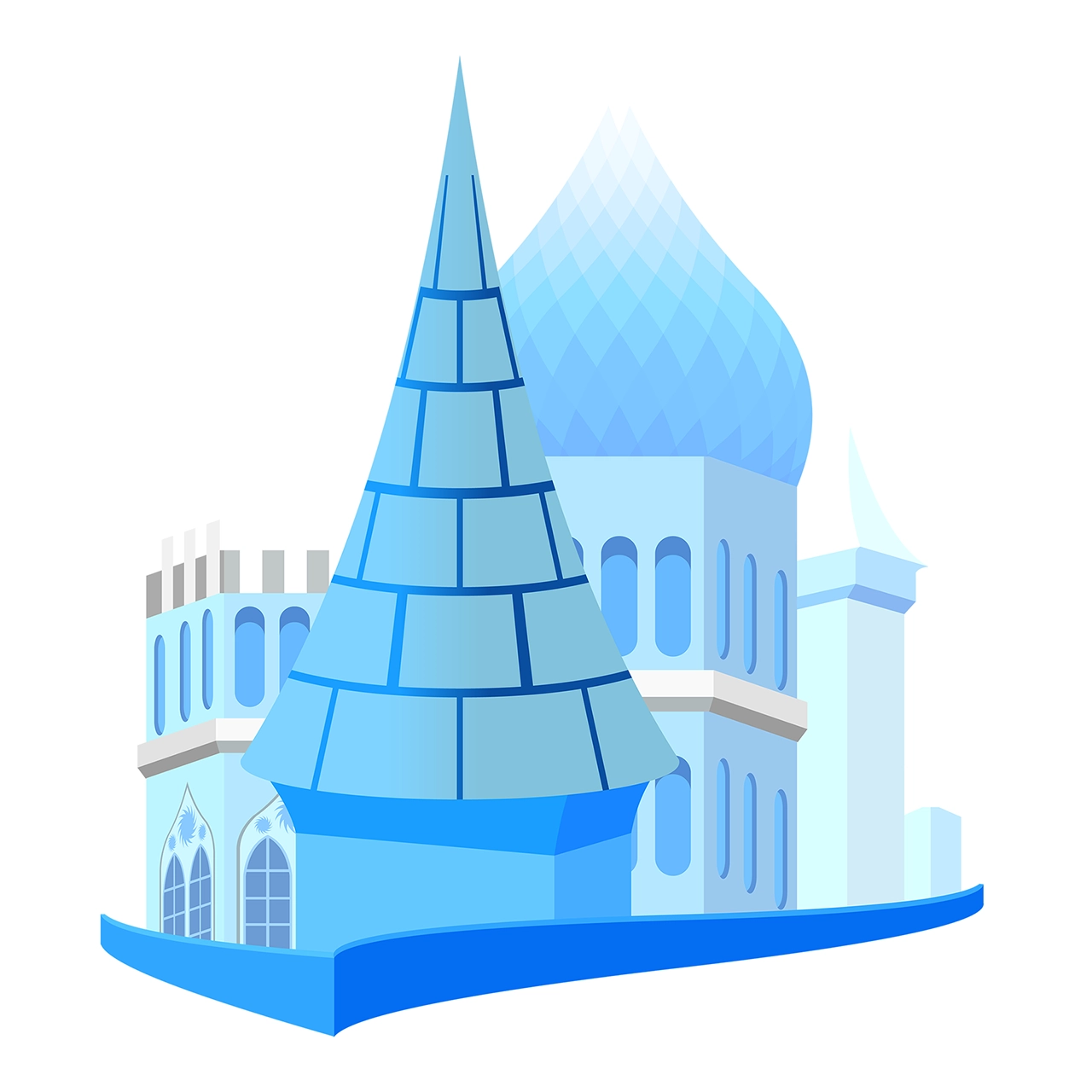 Blue fort castle vector