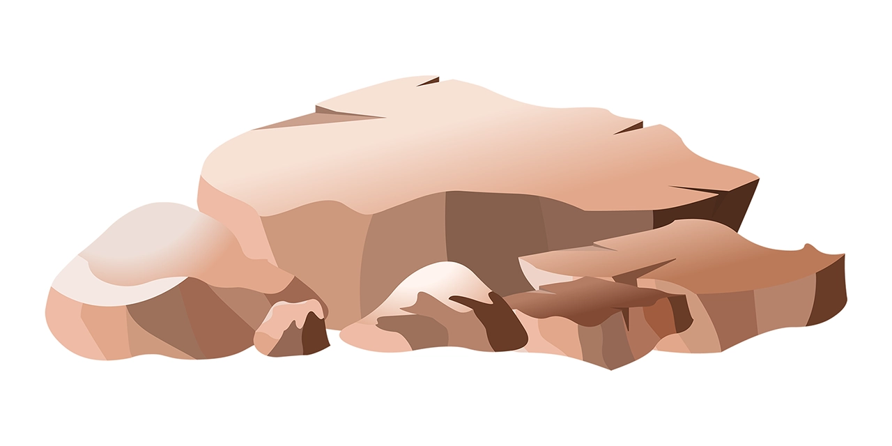 Brown rock sandstone vector