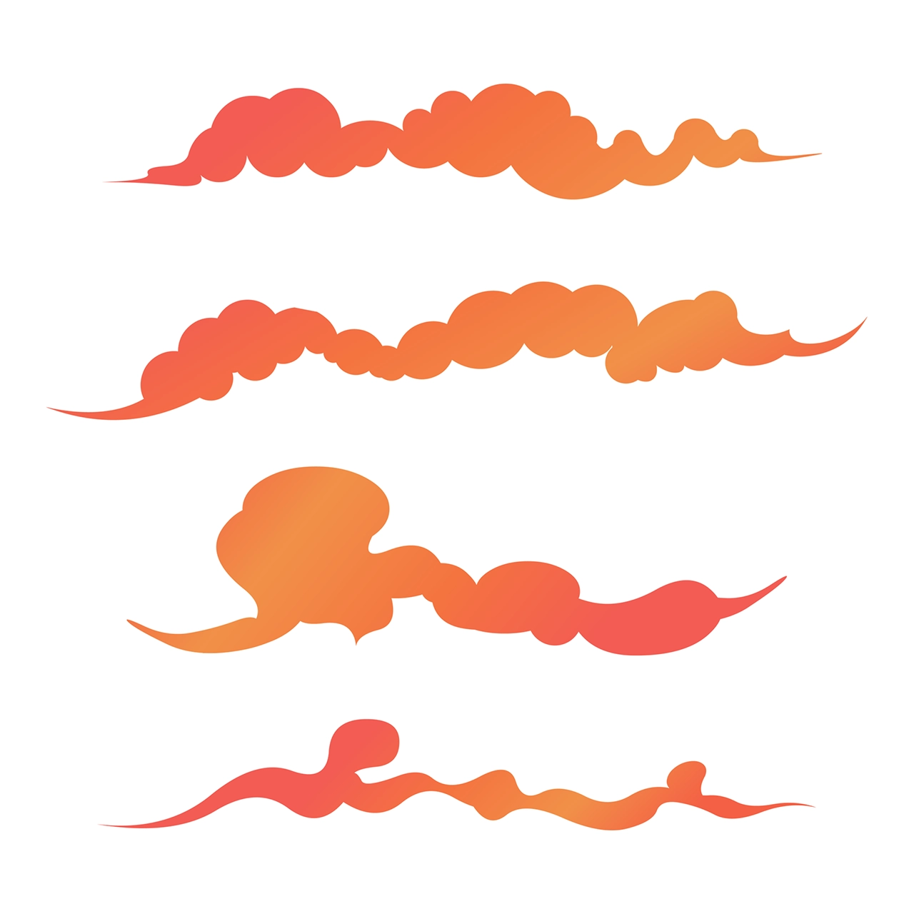 Orange cloud vector