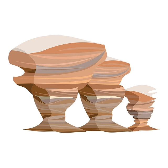 Desert mushroom rock vector