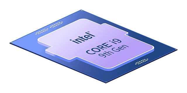 Glowing intel processor vector