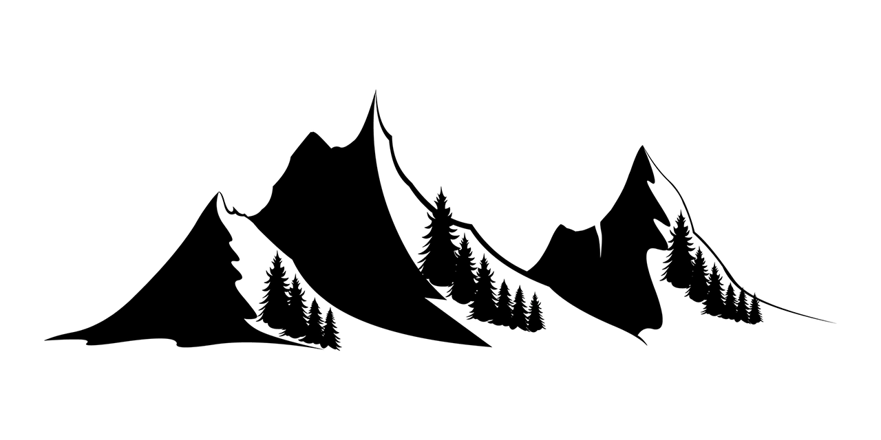 Peak mountain outline vector