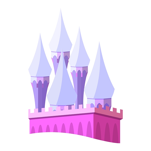 Pink blue castle vector