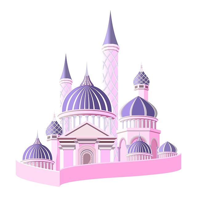 Pink castle vector