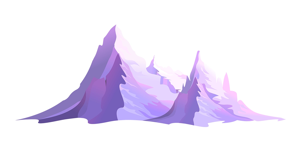 Pink mountain vector