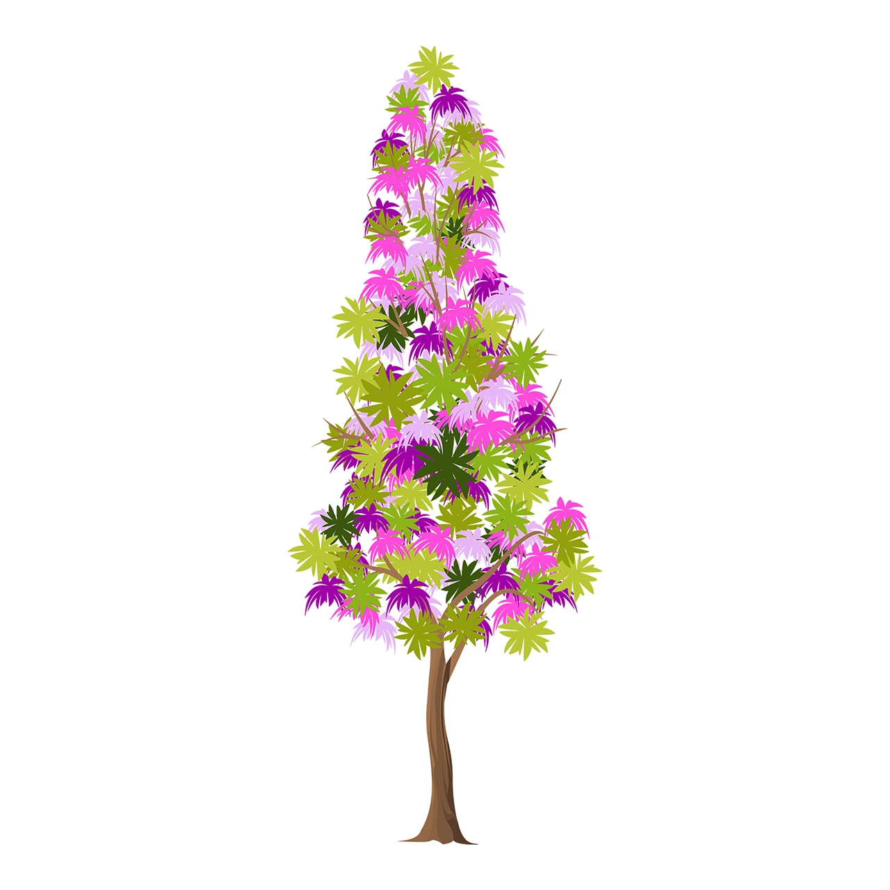 Tall pine tree vector