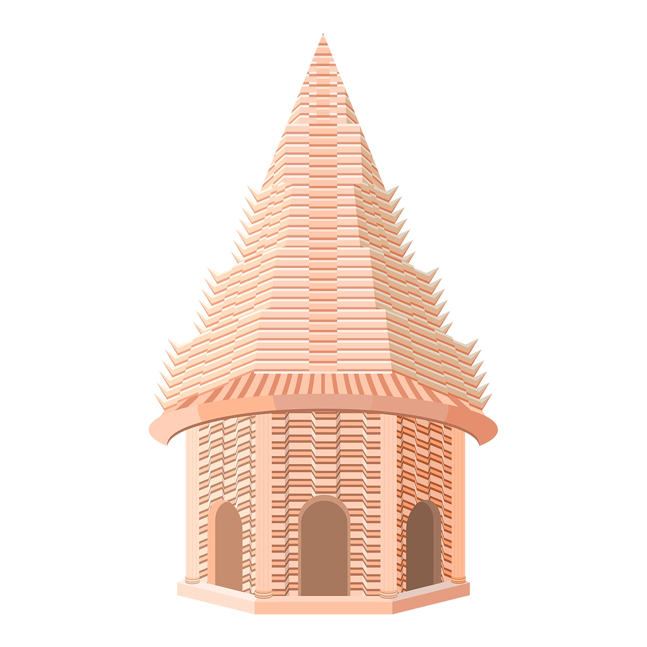 Orange temple vector